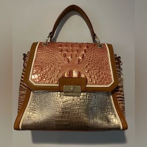 Brahmin Brinley Satchel/Shoulder Bag in Sandshell Varadero